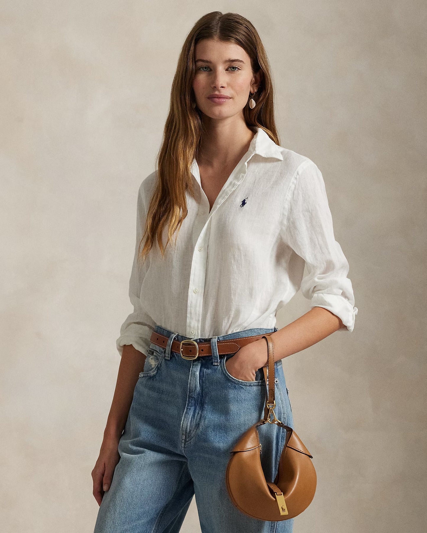 Camisa Ralph Lauren |Camisa de linho Classic Fit